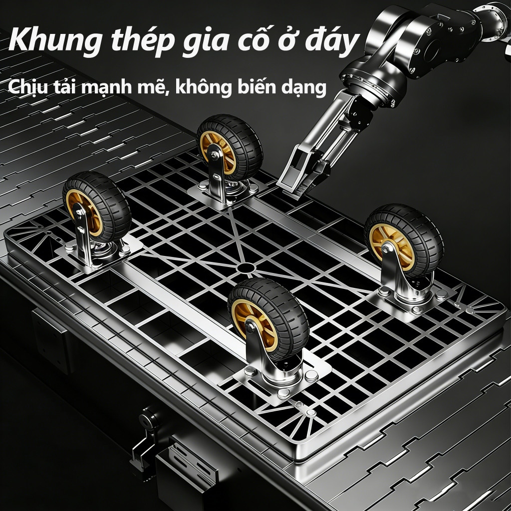 Xe đẩy hàng rào cao bảo vệ 360° chịu lực 600kg bánh xe im lặng xoay  đa năng kho hàng & gia đình