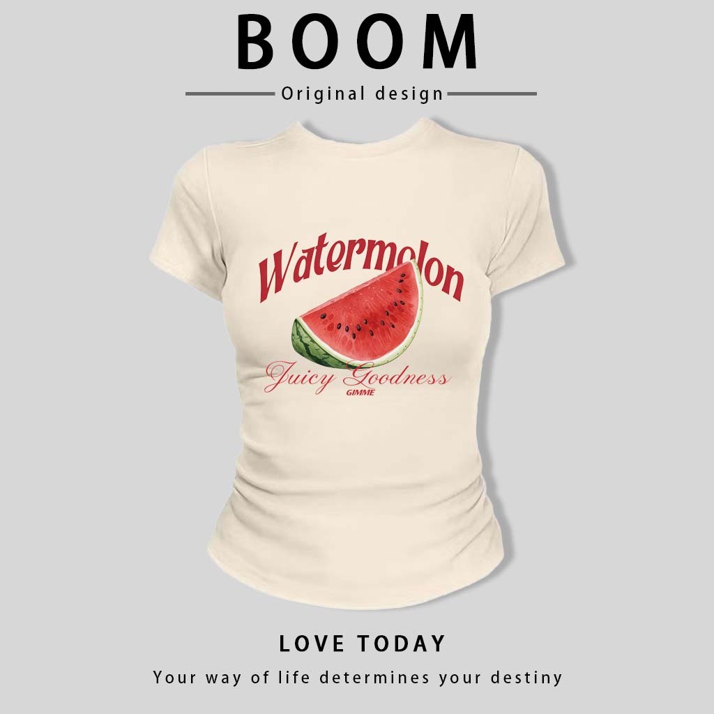 BOOM🔥 Áo Baby Tee Nữ Cotton Ôm Body-Áo Thun Ngắn Tay Y2K In Hình Phong Cách Mới Mùa Hè, Ôm Cổ Tròn Hàng Đầu phong cá #02