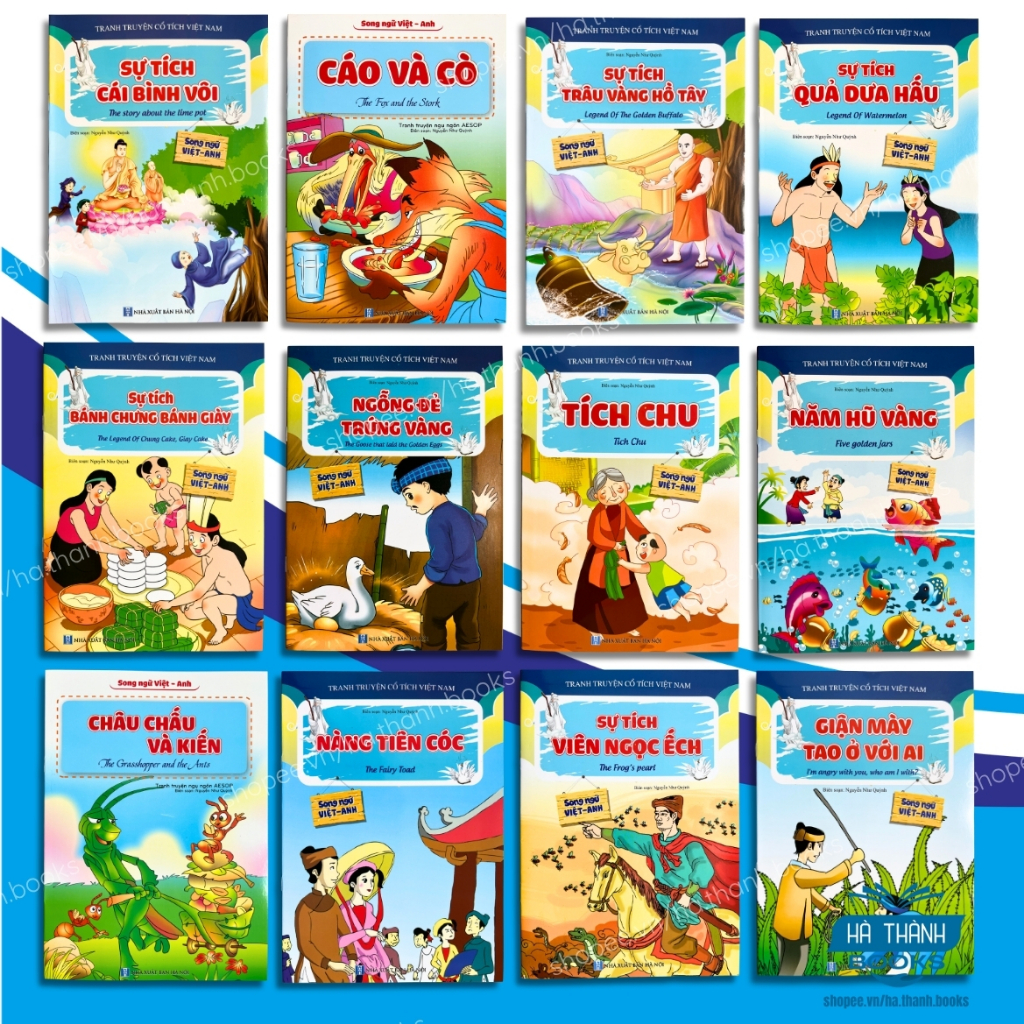 Combo 12 Truyện Cổ Tích & Ngụ Ngôn Việt Nam Và Thế Giới Song Ngữ Việt Anh Cho Bé Chọn Lọc Hay Nhất