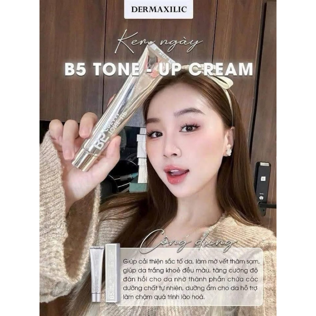 Kem ngày Dermaxilic B5 Tone-up Cream 50ml kem lười Dưỡng Trắng Nâng Tone+  hạn 2028 Đẹp Da Ngăn Lão Hóa IS199