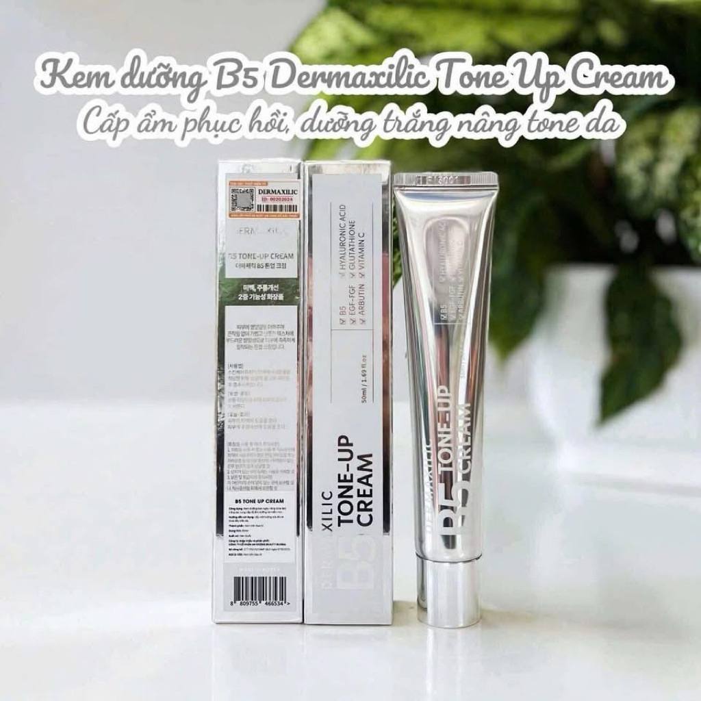 Kem ngày Dermaxilic B5 Tone-up Cream 50ml kem lười Dưỡng Trắng Nâng Tone+  hạn 2028 Đẹp Da Ngăn Lão Hóa IS199