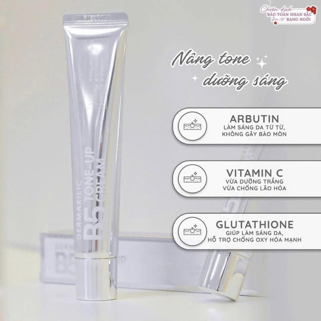 Kem ngày Dermaxilic B5 Tone-up Cream 50ml kem lười Dưỡng Trắng Nâng Tone+  hạn 2028 Đẹp Da Ngăn Lão Hóa IS199