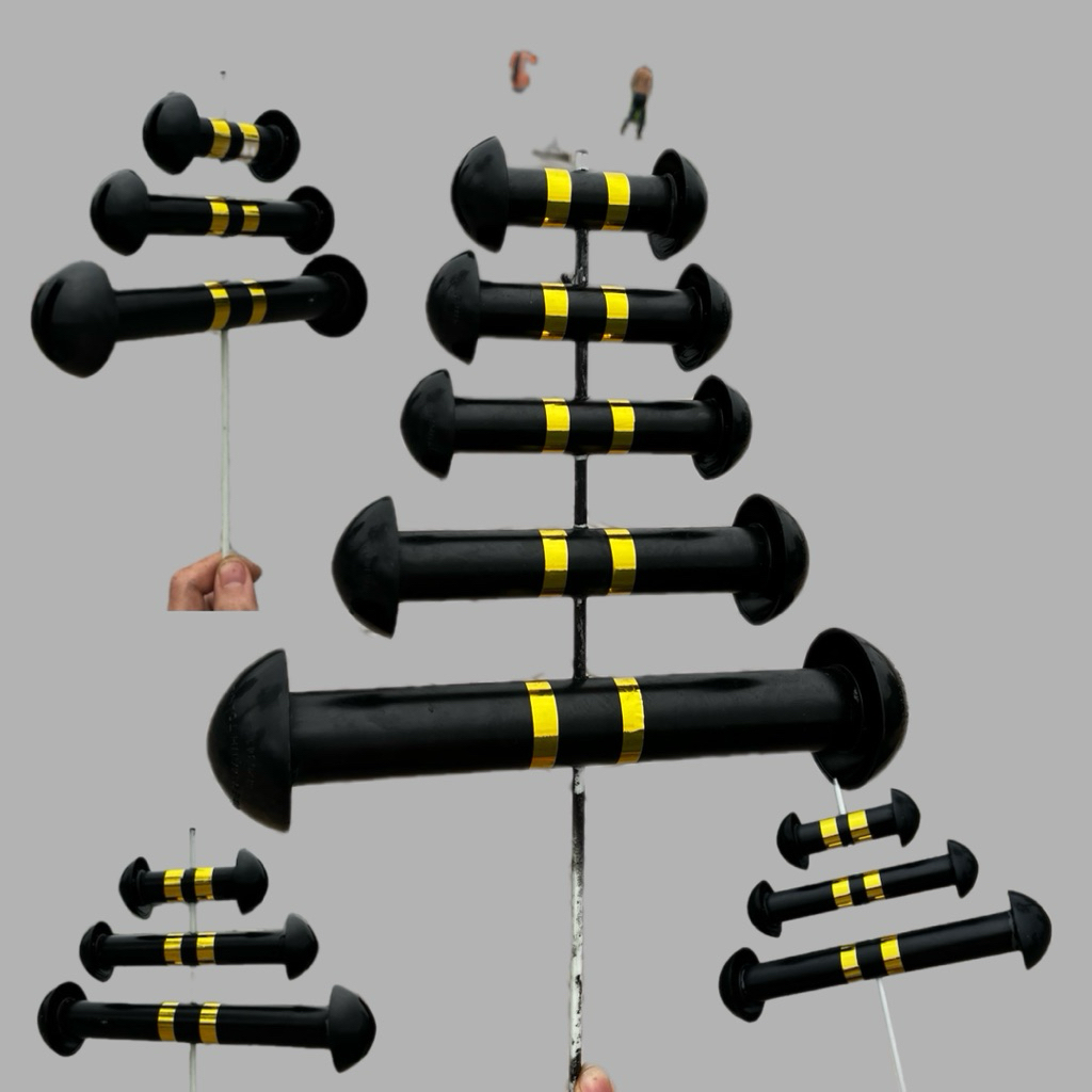 Sáo diều nhựa chuông 5 d34 full đen nét chống đâm bổ