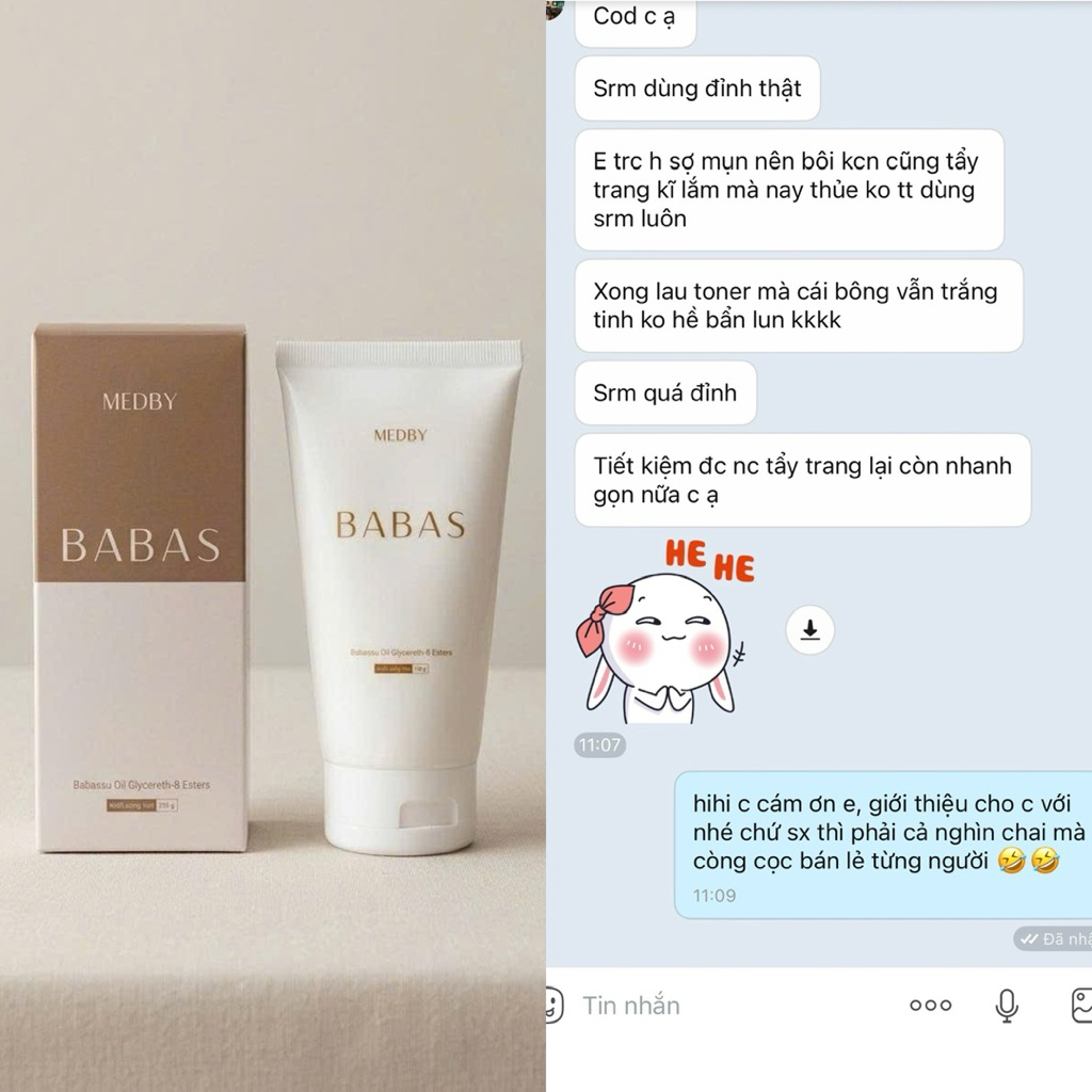 Sữa rửa mặt tẩy trang Babas