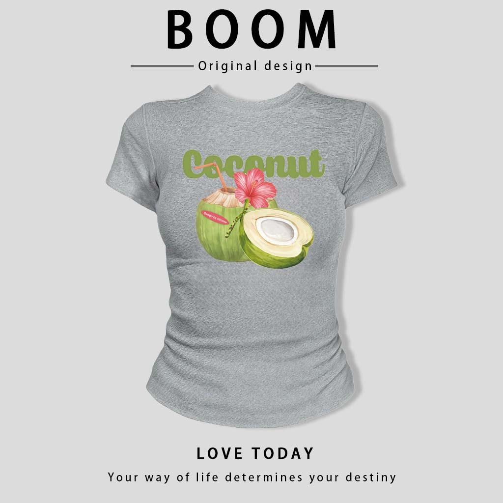 BOOM🔥 Áo Baby Tee Nữ Cotton Ôm Body-Áo Thun Ngắn Tay Y2K In Hình Phong Cách Mới Mùa Hè, Ôm Cổ Tròn Hàng Đầu phong cá #03