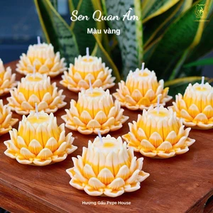 Nến sen quan âm - dùng thờ cúng , decor bàn thờ trang nghiêm , thiết kế tinh tế từ hoa sen