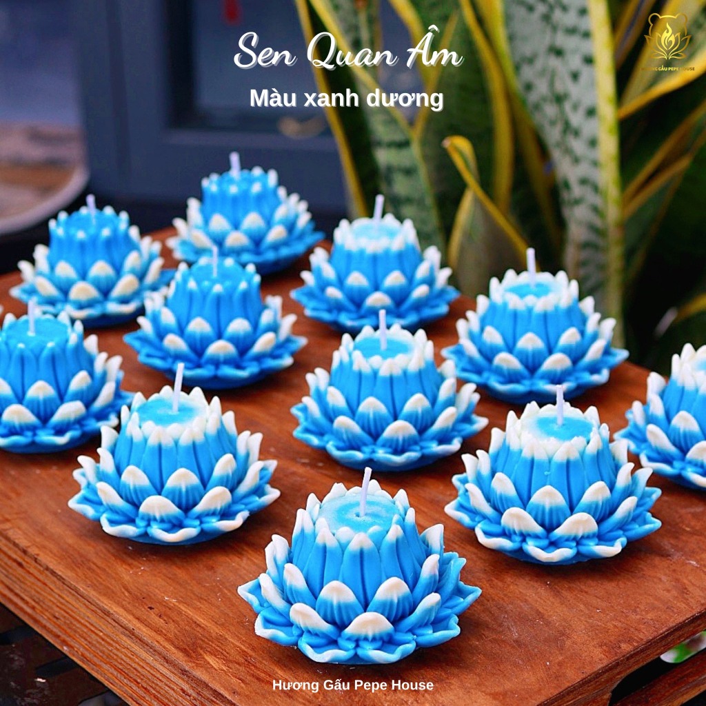 Nến sen quan âm - dùng thờ cúng , decor bàn thờ trang nghiêm , thiết kế tinh tế từ hoa sen