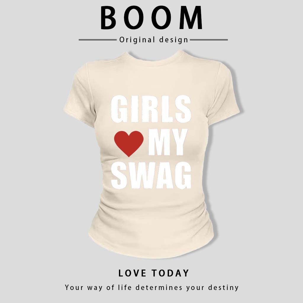 BOOM🔥 Áo Baby Tee Nữ Cotton Ôm Body-Áo Thun Ngắn Tay Y2K In Hình Phong Cách Mới Mùa Hè, Ôm Cổ Tròn Hàng Đầu phong cá #04
