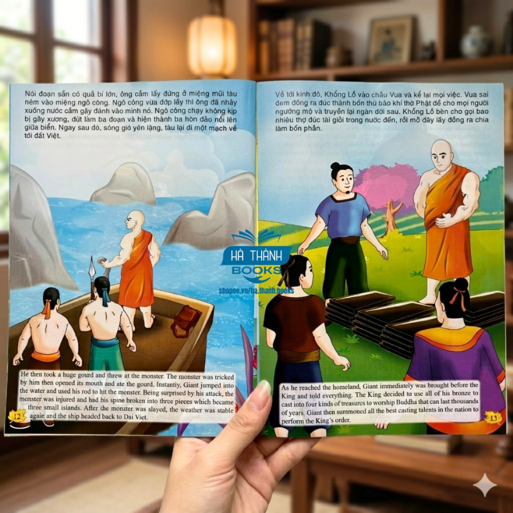 Sách Truyện Cổ Tích Việt Nam - Sự Tích Trâu Vàng Hồ Tây (Song Ngữ Việt Anh)