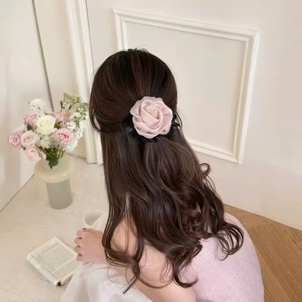 ZuchenbyKao Cột tóc hoa lụa phối nơ