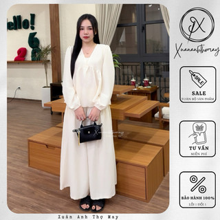 [ S5 ] Set áo dài tay cổ V + quần - Xuananhthomay