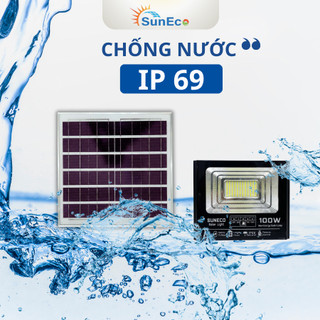 ĐÈN NĂNG LƯỢNG MẶT TRỜI PHA 100W SUNECO, SÁNG TRÊN 12 TIẾNG, BH 3 NĂM, VỎ NHÔM