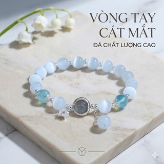 Vòng Tay Đá Tự Nhiên Vòng Đeo Tay Phong Thủy Đá Mắt Mèo Mix Đá Mặt Trăng Hải Lam May Mắn Thời Trang Cao Cấp Cho Nữ