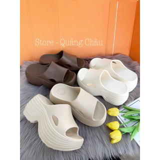 Dép sục nữ đế bánh mì cao 8cm quai ngang êm chân chống trơn hack dáng dép nữ đi chơi đi biển dạo phố hot trend 2026