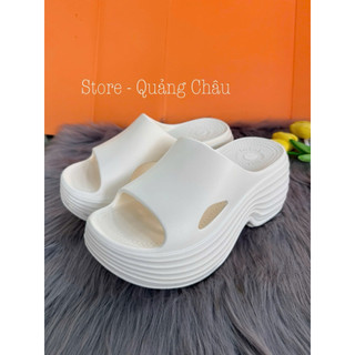 Dép sục nữ đế bánh mì cao 8cm quai ngang êm chân chống trơn hack dáng dép nữ đi chơi đi biển dạo phố hot trend 2026