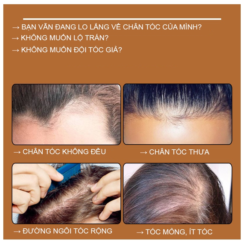 Phấn che hói tóc, che tóc thưa tức thì, phấn che chân tóc, bột phủ tóc tự nhiên | che bạc, không lộ, chống nước, lâu trô