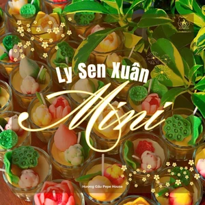 Nến sen xuân Mini cốt vàng - hoa nổi decor, dùng thờ cúng trang trí đẹp