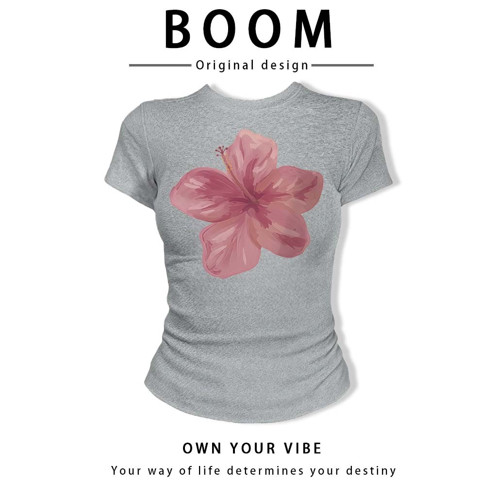 BOOM🔥 Áo Baby Tee Nữ Cotton Ôm Body-Áo Thun Ngắn Tay Y2K In Hình Phong Cách Mới Mùa Hè, Ôm Cổ Tròn Hàng Đầu phong cá #07