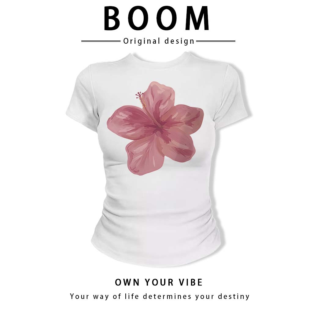 BOOM🔥 Áo Baby Tee Nữ Cotton Ôm Body-Áo Thun Ngắn Tay Y2K In Hình Phong Cách Mới Mùa Hè, Ôm Cổ Tròn Hàng Đầu phong cá #07
