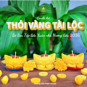 Nến thỏi vàng-nến cúng-không khói-cháy lâu-an toàn sức khỏe