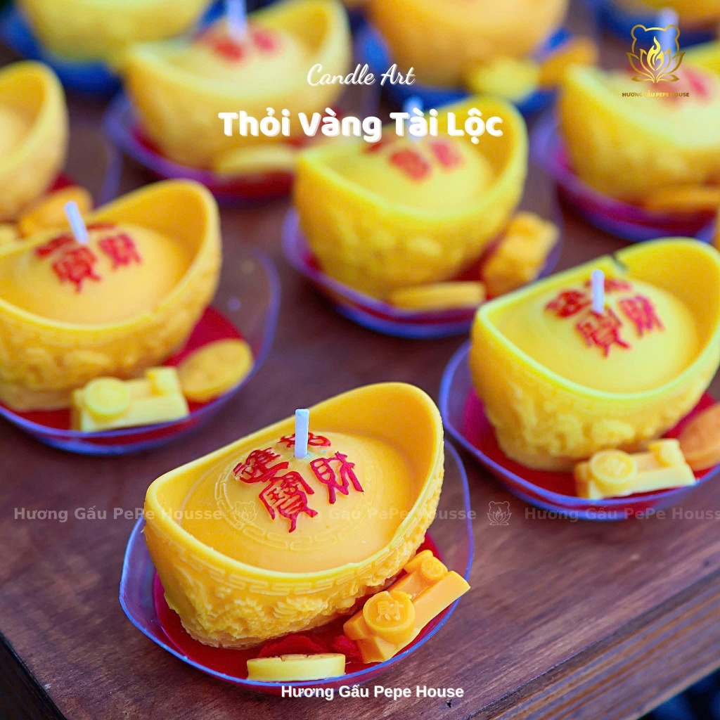 Nến thỏi vàng-nến cúng-không khói-cháy lâu-an toàn sức khỏe