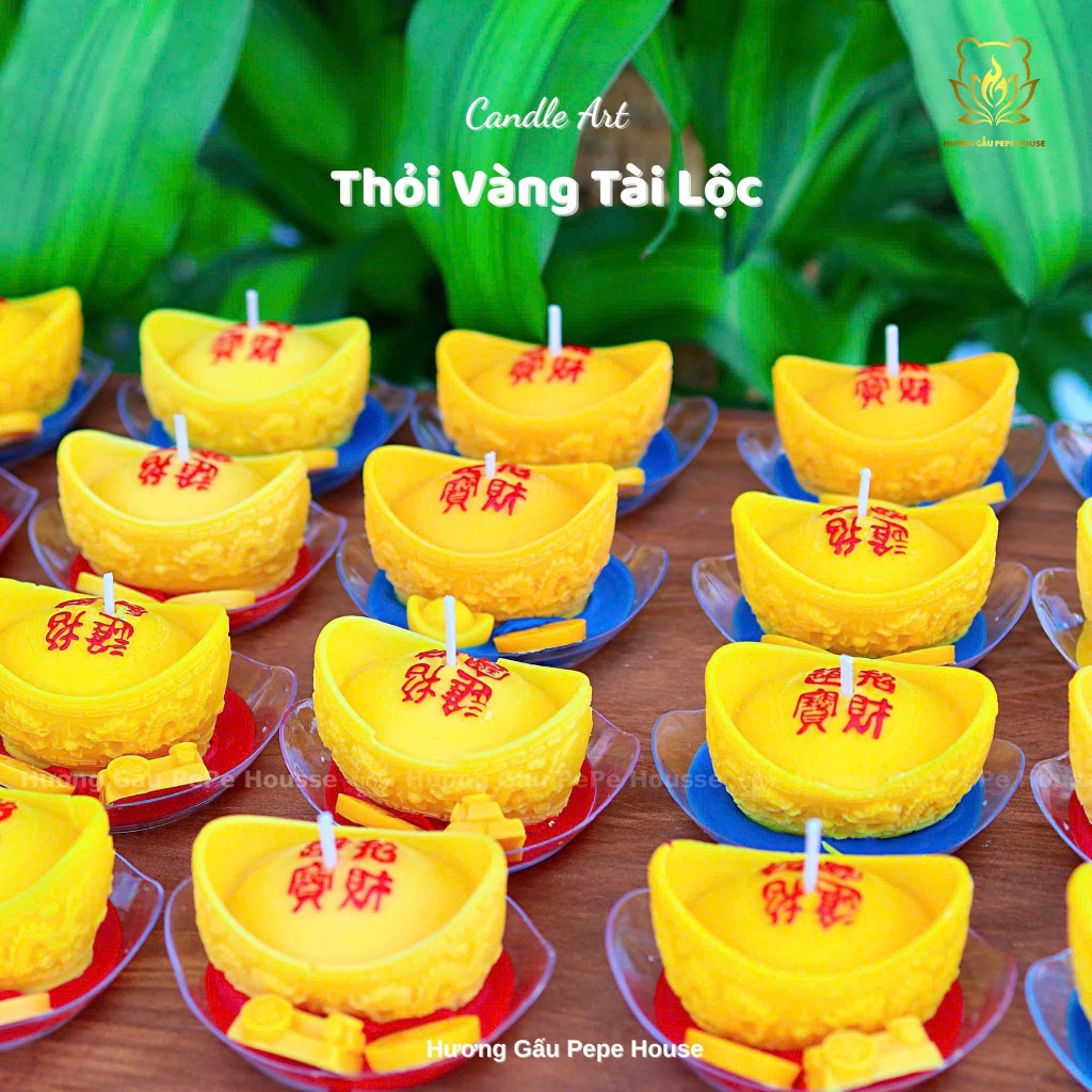 Nến thỏi vàng-nến cúng-không khói-cháy lâu-an toàn sức khỏe