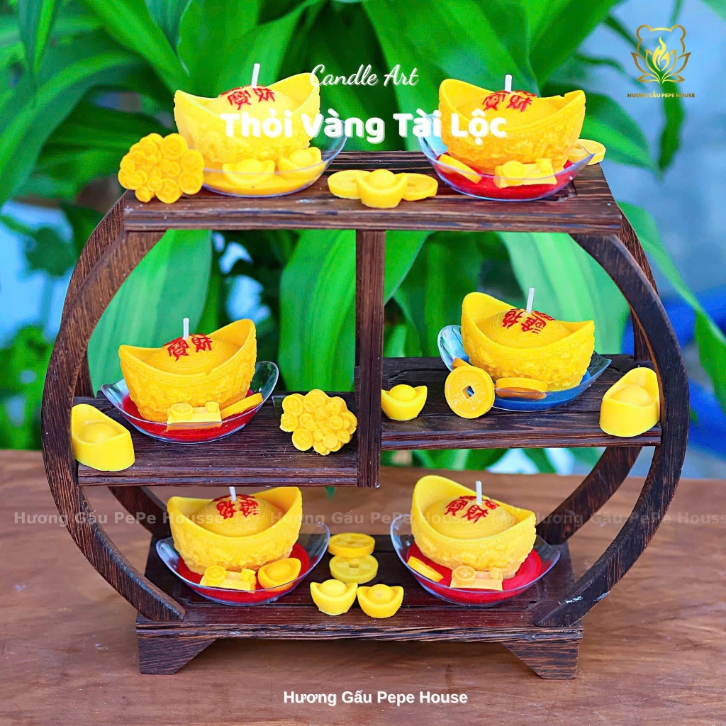 Nến thỏi vàng-nến cúng-không khói-cháy lâu-an toàn sức khỏe