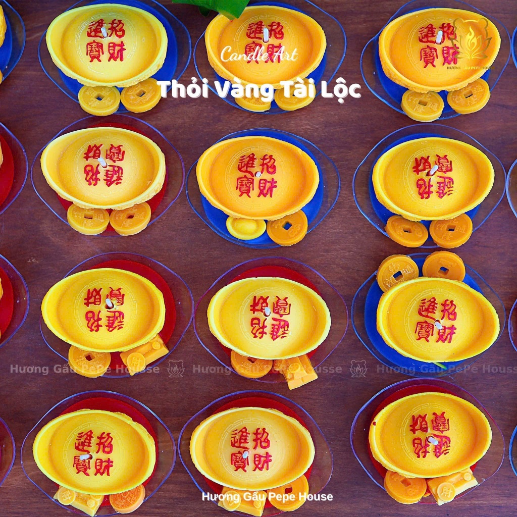Nến thỏi vàng-nến cúng-không khói-cháy lâu-an toàn sức khỏe