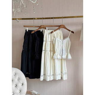 Set Thô Ren Áo 2 Dây Chun Eo Mix Chân Váy Maxi Chuẩn Linh Hoàng