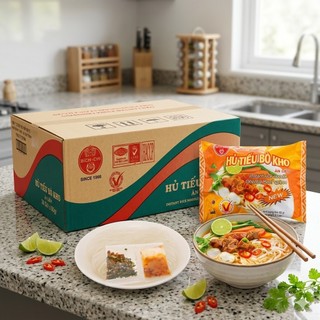 HỦ TIẾU BÒ KHO ĂN LIỀN BÍCH CHI – THÙNG 30 GÓI (60G/GÓI) Đậm vị bò kho – Sợi dai từ gạo – Tiện lợi chỉ 3 phút