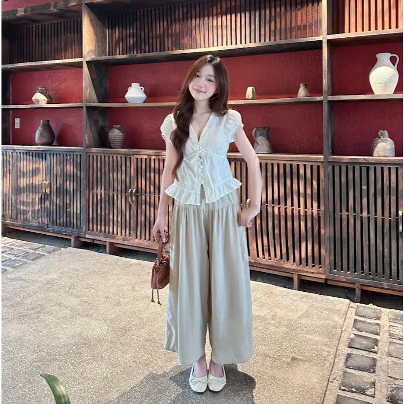 Quần Váy Nữ Nhún 2 Tầng. Quần Váy Cạp Cao Lưng Chun Che Khuyết Điểm Tiện Lợi Dễ Phối Đồ-B08