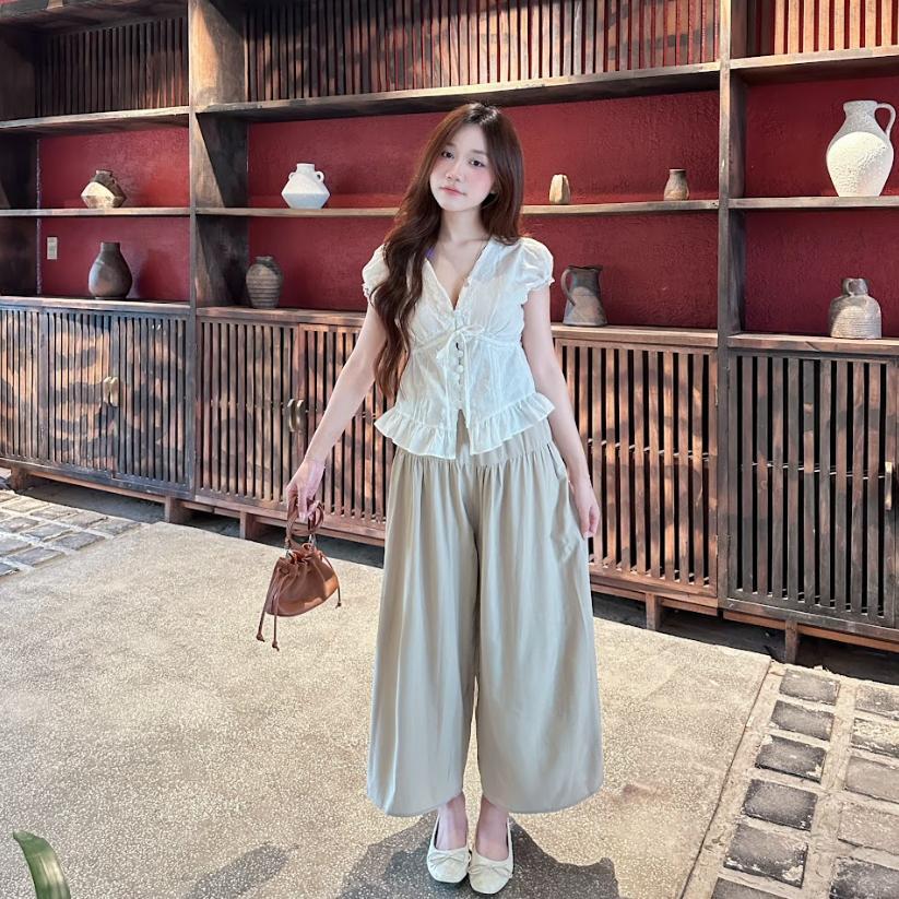 Quần Váy Nữ Nhún 2 Tầng. Quần Váy Cạp Cao Lưng Chun Che Khuyết Điểm Tiện Lợi Dễ Phối Đồ-B08