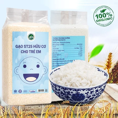 Gạo ST25 - Dành cho trẻ em - Túi 1kg - Cam Kết 100% Gạo Thuần ST25 Lúa Tôm