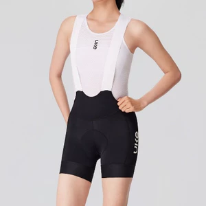 FBS012B - Quần Đạp Xe UKE Nữ Bib Shorts Black, Quần Yếm Nữ Dáng Ngắn, Đệm Bỉm Ý Cao Cấp