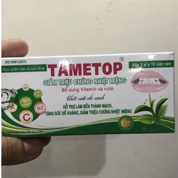 TAMETOP hộp 30 viên – Bổ sung Vitamin C, B, rutin, hỗ trợ giảm nhiệt miệng, tăng đề kháng