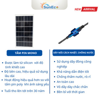 Đèn năng lượng mặt trời 500W SUNECO  - Vỏ nhôm nguyên khối, Chống nước IP69, Pin 32700, BH 3 năm