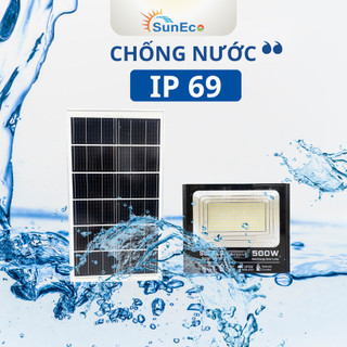 Đèn năng lượng mặt trời 500W SUNECO  - Vỏ nhôm nguyên khối, Chống nước IP69, Pin 32700, BH 3 năm
