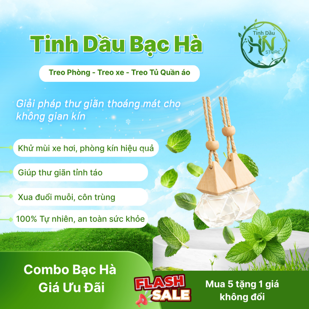 Combo Tinh Dầu Thơm Phòng Hương Chanh Sả 10ml Khử Mùi Thư Giãn Treo Xe Treo Phòng: Thơm Phòng, Thơm Xe, Đuổi Côn Trùng.