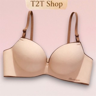 T2T Áo Ngực Su Không Gọng Nâng Ngực Tạo Khe Hai Dây Cài Sau Đệm Dày K92