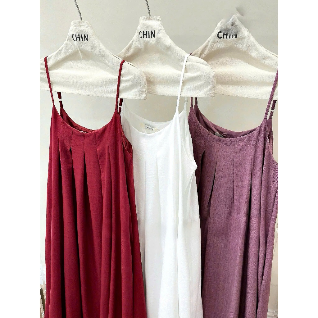 Váy Hai Dây Dài Vải Vân Mây Mềm Mịn - Set Đầm Nữ Dáng Suông Hot Trend Hè🔥