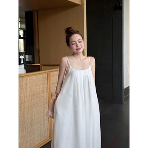 Váy Hai Dây Dài Vải Vân Mây Mềm Mịn - Set Đầm Nữ Dáng Suông Hot Trend Hè🔥