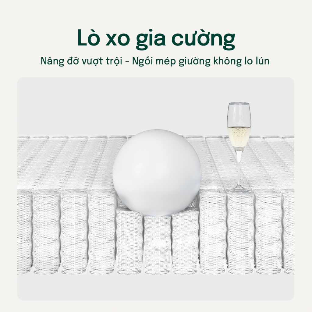 Đệm Lò Xo Túi Độc Lập MOSSWOOD - Chống Xáo Trộn 100%, Không Ảnh Hưởng Người Dịnh, Giảm Đau Lưng