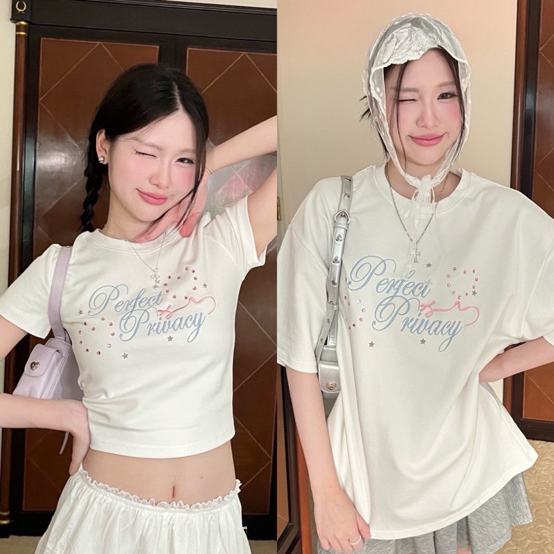 BOOM Áo thun nữ kiểu hàn quốc form rộng tay lỡ cổ tròn cotton mát - hè hot trend in cách dễ thương- Local brand #03