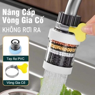 Đầu vòi lọc nước trực tiếp 6 lớp Carbon xoay 360° tiện dụng 3x12cm