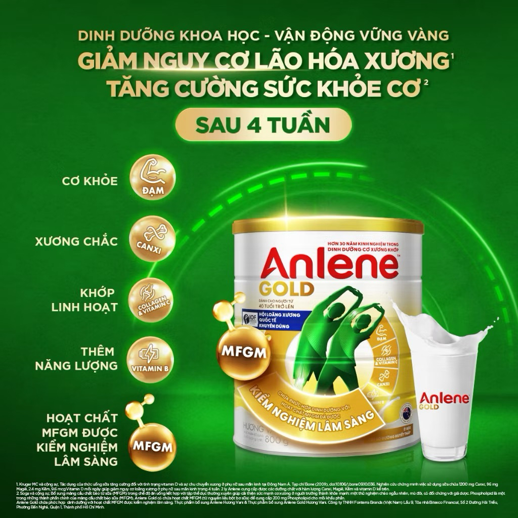 COMBO 3 Hộp Sữa Bột Anlene Hương Vani Hộp Giấy 1.2kg [Mẫu Mới]