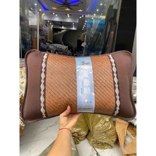 combo 2 Gối Ngủ Mây Tre Mát Mẻ Gối Ngủ Điều Hoà Massage Giúp Thoáng Khí, Thư Giãn Mát Lạnh