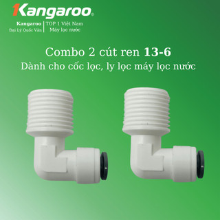 Combo 2 cút ly lọc, cốc lọc máy lọc nước ren 13 ra dây 6 - Cút ren 13-6