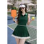 Bộ thể thao nữ váy liền chất cá sấu - trẻ trung năng động - pickleball,golf,tennis..