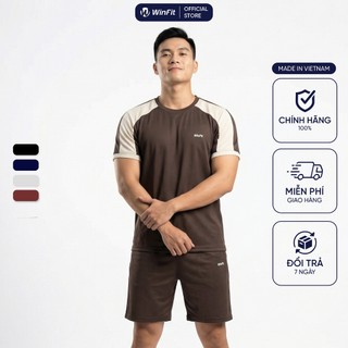 Bộ Quần Áo Nam WINFIT cổ tròn tay ngắn ComfortLite, thoáng khí, thấm hút mồ hôi, Form thoải mái năng động WBN001
