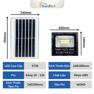 Đèn năng lượng mặt trời SUNECO 3500W - Pin Mono sạc nhanh, Chống nước IP69 (Chip LED 5730)